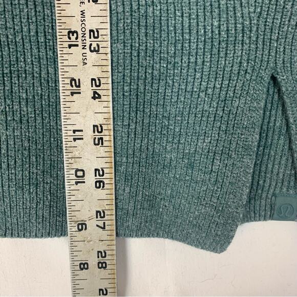 Lululemon womens size 10 merino wool sweater green knit pullover crew neck tide - Picture 8 of 10